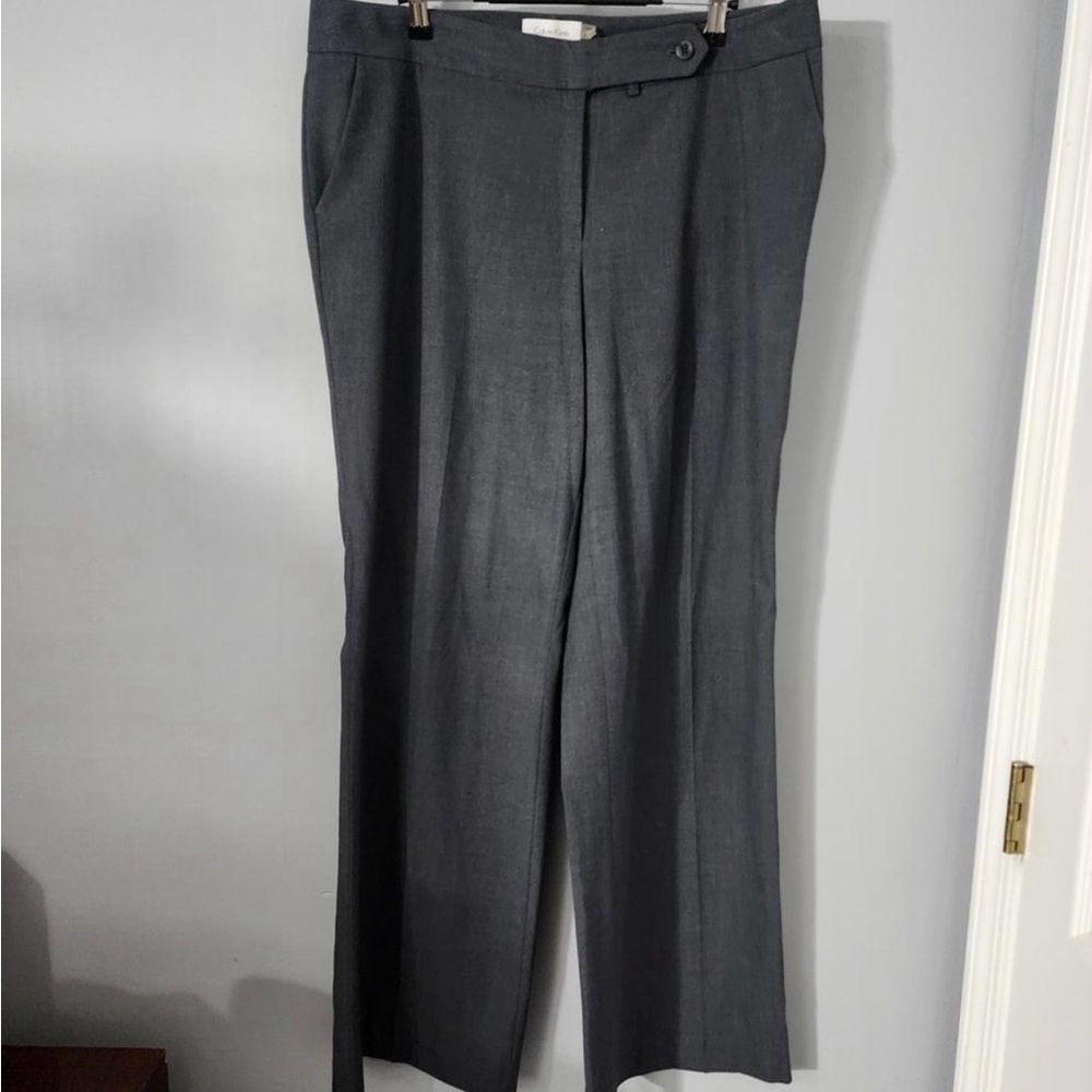 304 Calvin Klein Classic Fit 64% Polyester Women Gray Pants